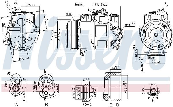 Car air conditioning Mercedes S-Class: 890199 Nissens Compressor, air conditioning