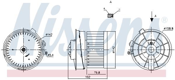 Nissens Fan assy - heater motor – price 376 PLN