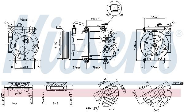 Compressor, air conditioning Nissens 890655