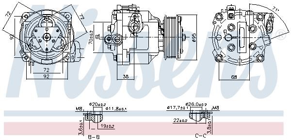 Compressor, air conditioning Nissens 890806
