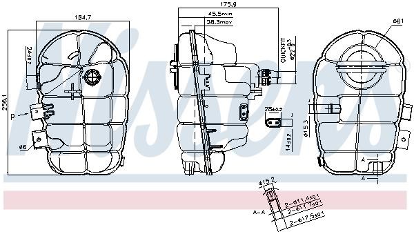 Nissens Expansion tank – price 143 PLN
