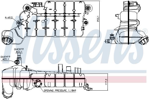 Nissens Expansion tank – price 410 PLN