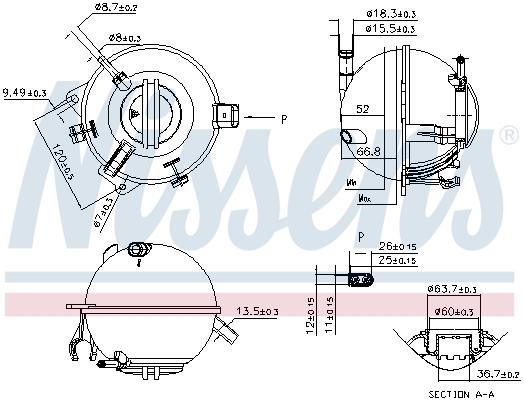 Nissens Expansion tank – price 75 PLN