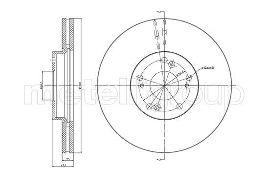 Metelli 23-0997C Front vented brake disc 230997C 230997C Metelli Front vented brake disc