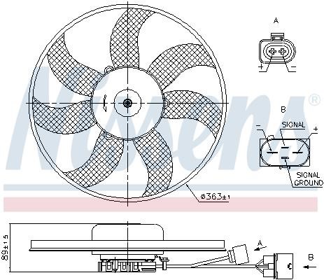 Hub, engine cooling fan wheel Nissens 850020