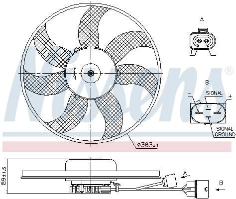 Hub, engine cooling fan wheel Nissens 850021