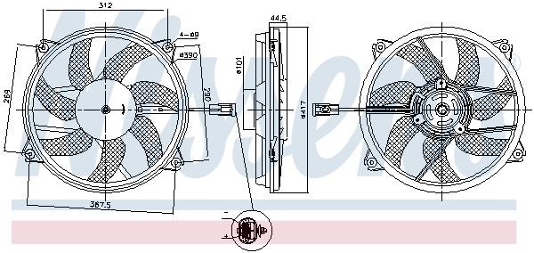 Nissens 850035 Hub, engine cooling fan wheel 850035
