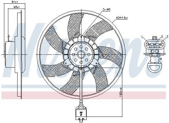 Nissens 850061 Hub, engine cooling fan wheel 850061