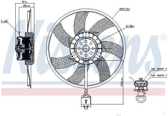 Nissens 850062 Hub, engine cooling fan wheel 850062