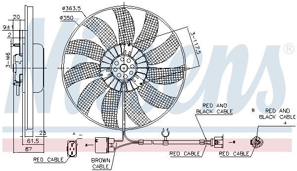 Hub, engine cooling fan wheel Nissens 85763