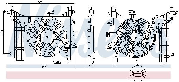 Hub, engine cooling fan wheel Nissens 85891