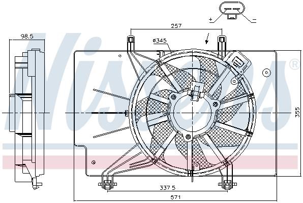 Hub, engine cooling fan wheel Nissens 85910