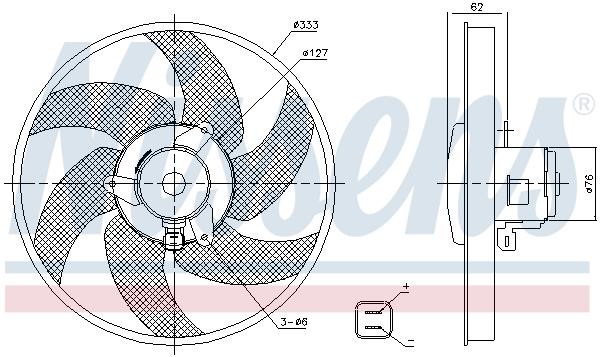 Hub, engine cooling fan wheel Nissens 85950