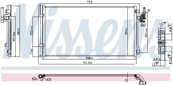 Air conditioner condenser Land Rover: 941175 Nissens AC Condenser