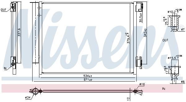 Air con condenser Dacia Logan: 941197 Nissens AC Condenser