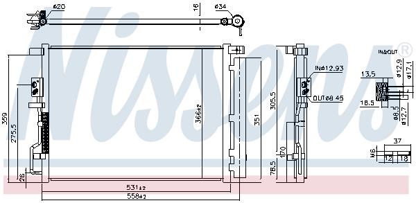 Air con condenser Hyundai Tucson: 941290 Nissens AC Condenser