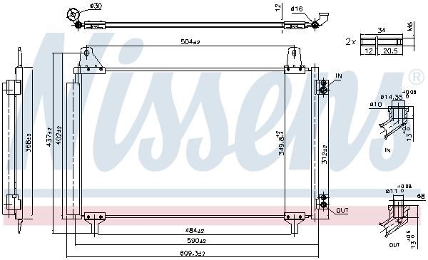 Air con condenser DS: 941296 Nissens AC Condenser