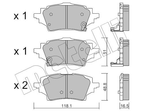 Metelli 22-1228-0 Brake Pad Set, disc brake 2212280