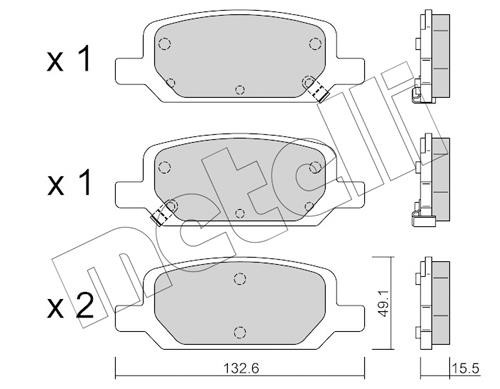 Metelli 22-1278-0 Brake Pad Set, disc brake 2212780