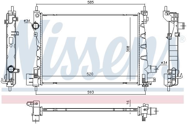 Nissens Engine cooling radiator – price 496 PLN