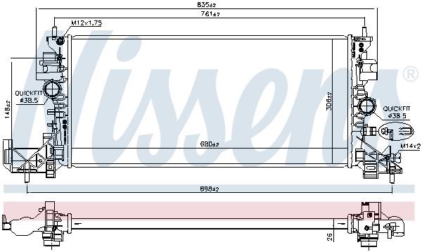 Nissens Engine cooling radiator – price [object Object] PLN