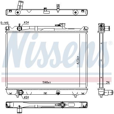 Nissens Engine cooling radiator – price 418 PLN