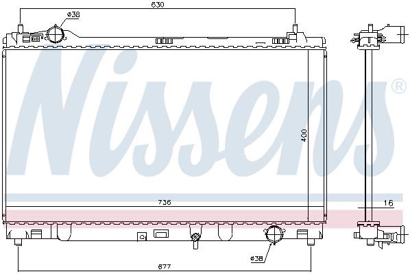 Nissens Engine cooling radiator – price 532 PLN