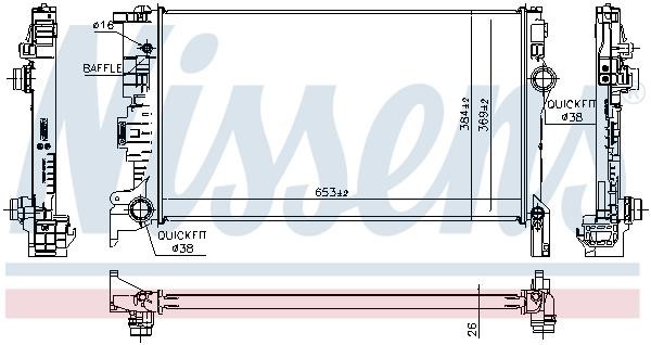 Nissens Engine cooling radiator – price 452 PLN