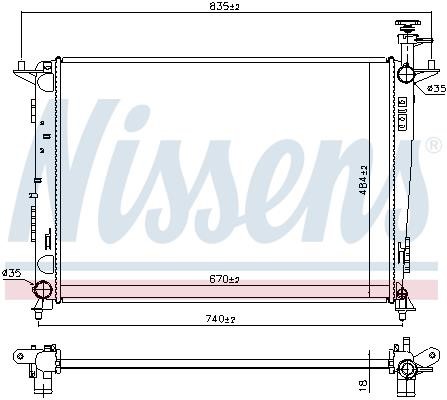Nissens Engine cooling radiator – price 772 PLN