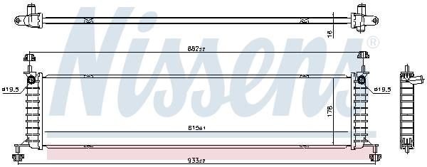 Nissens Engine cooling radiator – price 427 PLN
