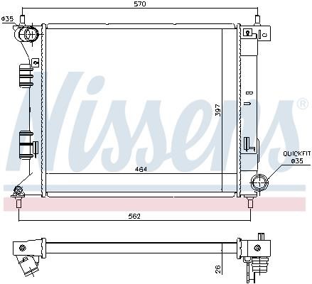 Nissens Engine cooling radiator – price 474 PLN