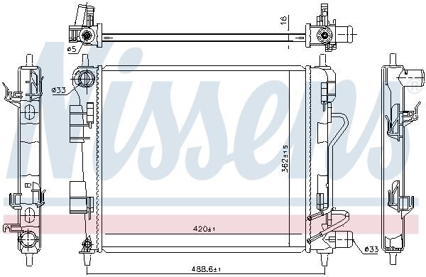 Nissens Engine cooling radiator – price 384 PLN