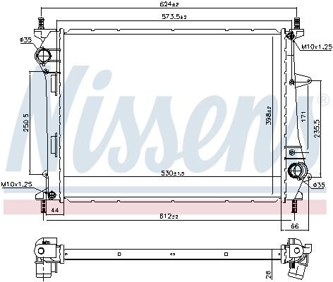 Nissens Engine cooling radiator – price 452 PLN