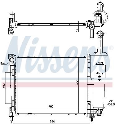 Nissens Radiator, engine cooling – price 444 PLN