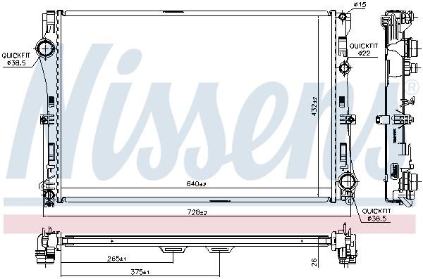 Nissens Engine cooling radiator – price [object Object] PLN