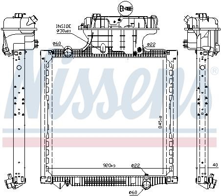 Oil Cooler MAN: 628757 Nissens Engine cooling radiator