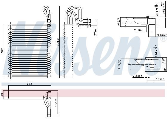 Nissens Air conditioner evaporator – price 332 PLN