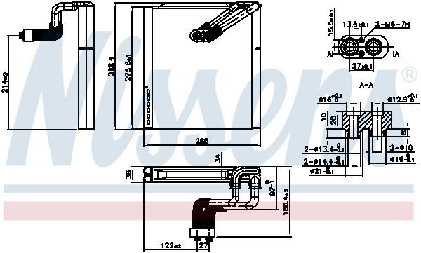Air conditioner evaporator Nissens 92375