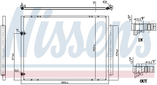 Air con condenser Toyota Sienna: 940848 Nissens AC Condenser
