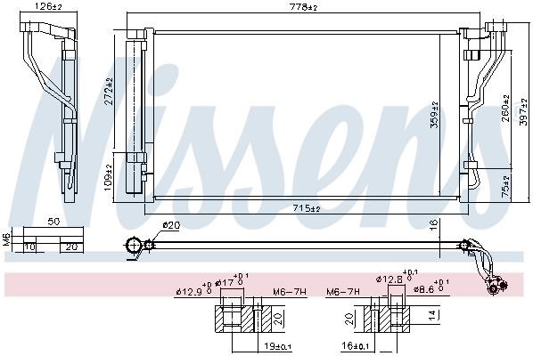 Aircon condenser KIA Optima (Kia Optima): 940851 Nissens AC Condenser