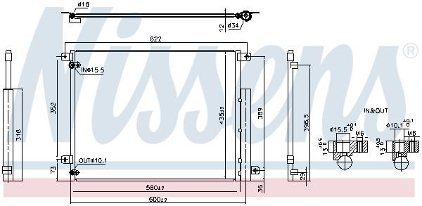 Nissens 940853 AC Condenser 940853 940853 Nissens AC Condenser