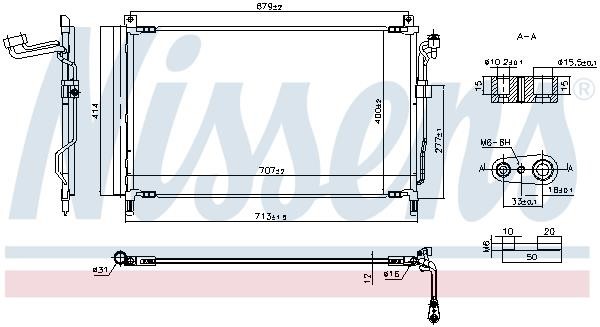 Air conditioner condenser Nissan Murano: 940857 Nissens AC Condenser