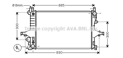 Prasco VO2115 Radiator, engine cooling VO2115