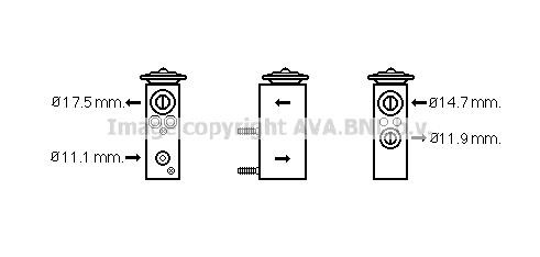 Prasco PE1348 Air conditioner expansion valve PE1348