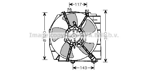 Prasco MZ7514 Hub, engine cooling fan wheel MZ7514