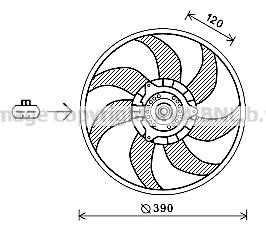 Prasco OL7652 Hub, engine cooling fan wheel OL7652