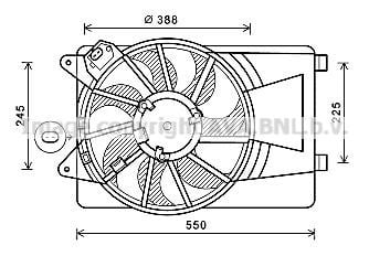 Prasco FT7594 Hub, engine cooling fan wheel FT7594