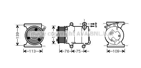 Prasco AUK185 Compressor, air conditioning AUK185