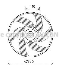 Prasco PE7552 Hub, engine cooling fan wheel PE7552