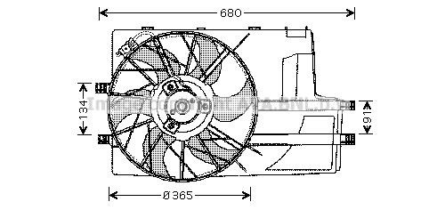 Prasco MS7516 Hub, engine cooling fan wheel MS7516